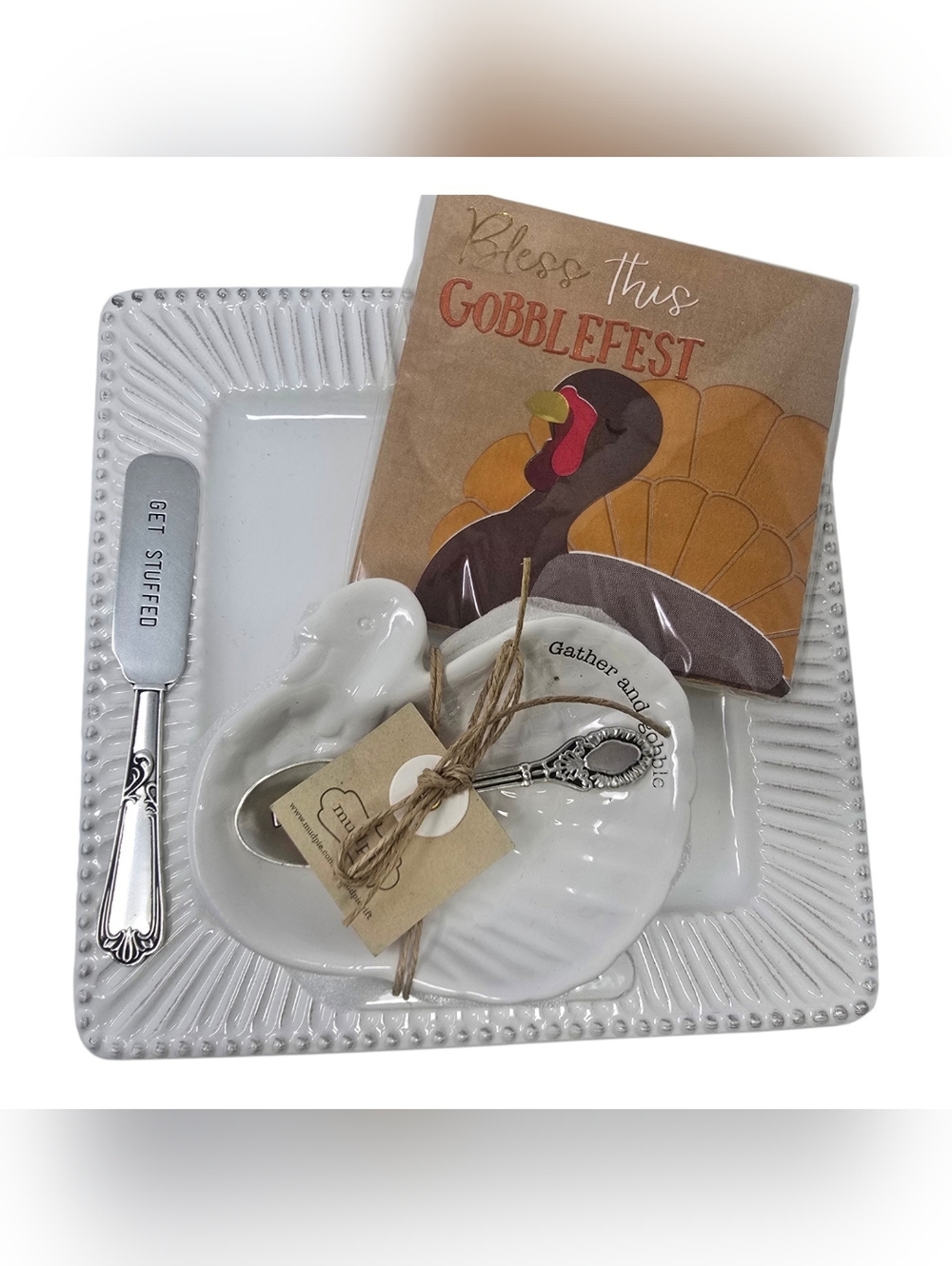 Mud Pie Thanksgiving Hosting Set: "Gobblin' then Wobblin'"